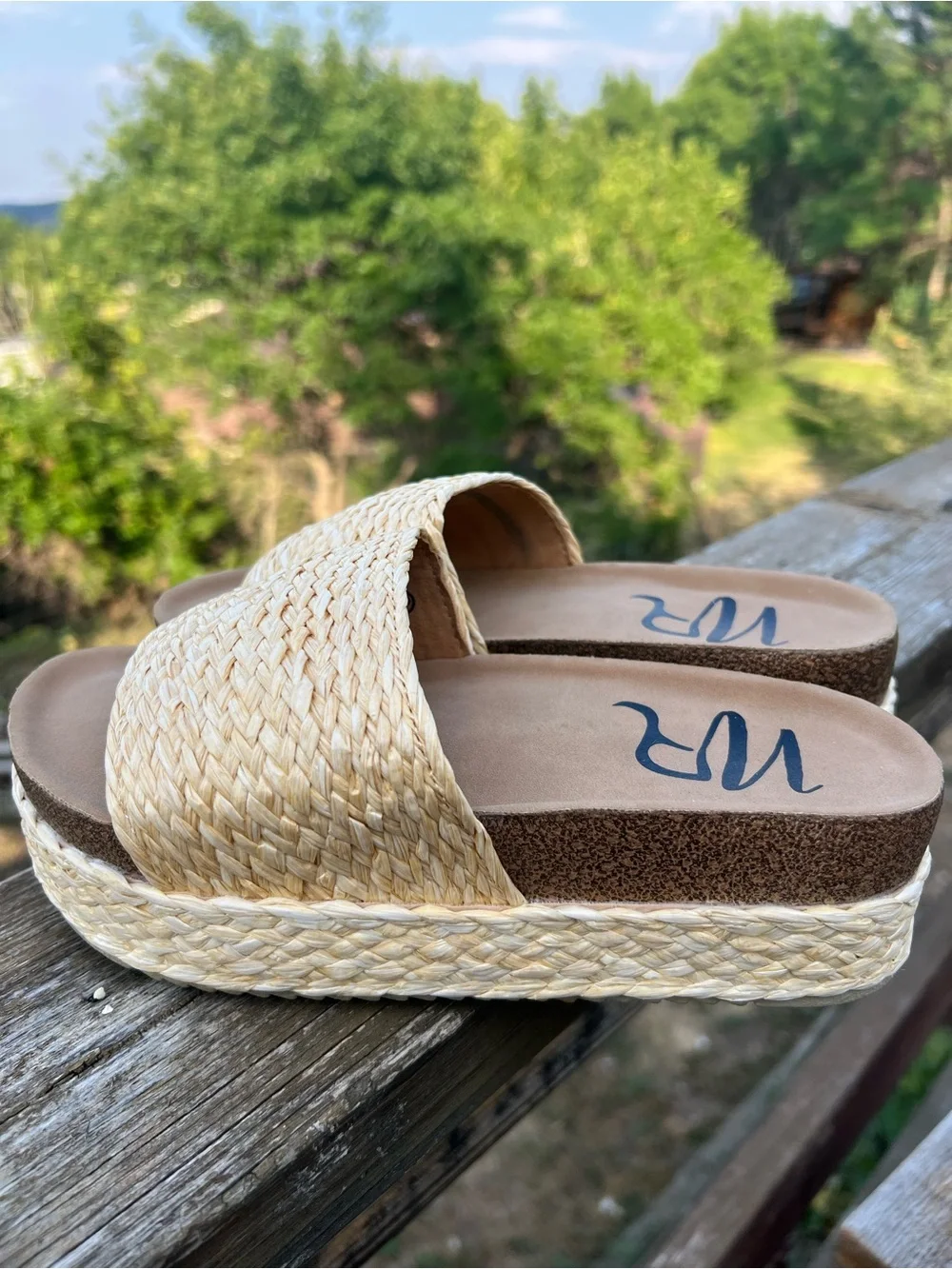 Not Rated Natural Woven Slide Sandals  Style: Anna Size: 6